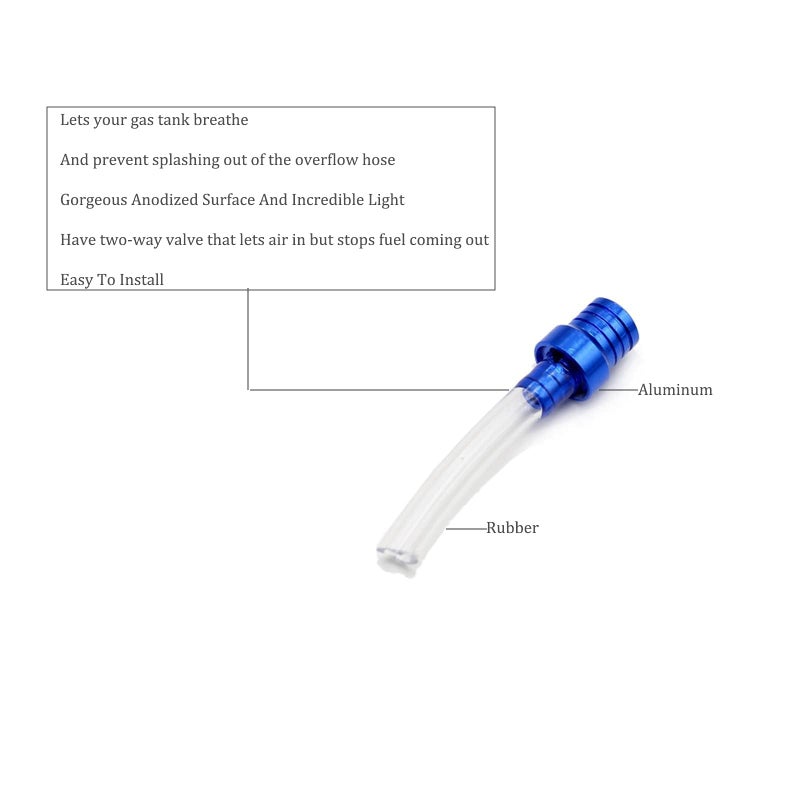PRO BAT 10 Pack Two-way Motorcycle Fuel Tank Air Vent Gas Cap Oil Vent Breather Hose Tube Gas Tank Cap Vent for Dirt Bike Pit Bike ATV All Factory CRF XR CR All Quads All Off-road Motorcycle, Blue - Image 4
